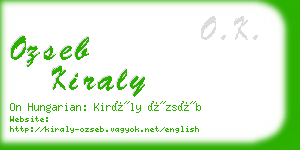 ozseb kiraly business card